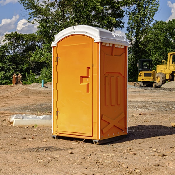 how often are the porta potties cleaned and serviced during a rental period in Cameron